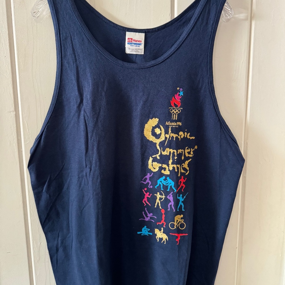 1996 Atlanta Summer Olympic Games Hanes Heavyweight Tank Shirt Adult L, Vintage